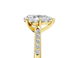 Yellow gold Pear Cut Channel Set Solitaire Engagement Ring with Four-Prong Setting_234