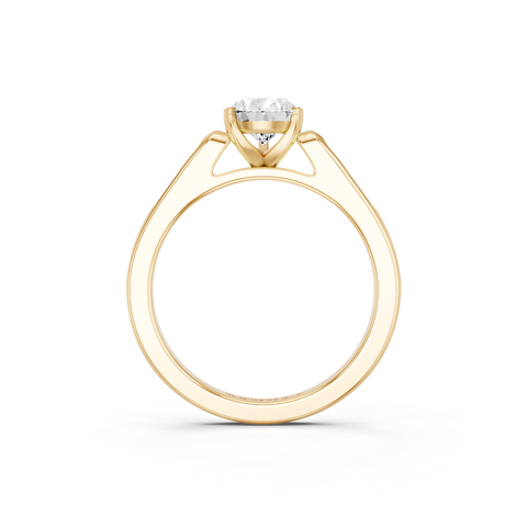 Yellow gold Pear Cut Channel Set Solitaire Engagement Ring with Four-Prong Setting_83