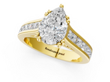Yellow gold Pear Cut Channel Set Solitaire Engagement Ring with Prong Setting_34