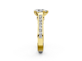Yellow gold Pear Cut Channel Set Solitaire Engagement Ring with Prong Setting_35