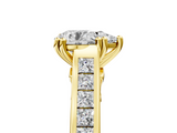 Yellow gold Pear Cut Channel Set Solitaire Engagement Ring with Prong Setting_38