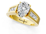 Yellow gold Pear Cut Channel Set Solitaire Ring with Four-Prong Setting_7