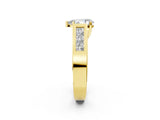 Yellow gold Pear Cut Channel Set Solitaire Ring with Four-Prong Setting_8