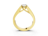 Yellow gold Pear Cut Channel Set Solitaire Ring with Four-Prong Setting_9
