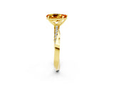 Yellow gold Pear Cut Citrine Engagement Ring with Side Stone Accents and Four-Prong Setting_29