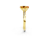 Yellow gold Pear Cut Citrine Engagement Ring with Side Stone Accents and Four-Prong Setting_62