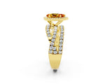 Yellow gold Pear Cut Citrine Halo Ring with Round Split Shank and Prong Setting_50