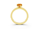 Yellow gold Pear Cut Citrine Milgrain Pavé Engagement Ring with Four-Prong Setting_3