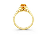 Yellow gold Pear Cut Citrine Solitaire Engagement Ring with Cathedral Setting and Four-Prong Mount_27