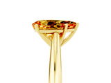 Yellow gold Pear Cut Citrine Solitaire Engagement Ring with Cathedral Setting and Four-Prong Mount_83