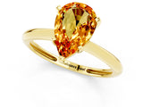 Yellow gold Pear Cut Citrine Solitaire Engagement Ring with Classic Band and Four-Prong Setting_25
