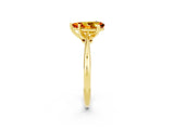 Yellow gold Pear Cut Citrine Solitaire Engagement Ring with Classic Band and Four-Prong Setting_26
