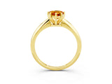 Yellow gold Pear Cut Citrine Solitaire Engagement Ring with Classic Band and Four-Prong Setting_27