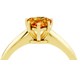 Yellow gold Pear Cut Citrine Solitaire Engagement Ring with Classic Band and Four-Prong Setting_28