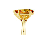 Yellow gold Pear Cut Citrine Solitaire Engagement Ring with Classic Band and Four-Prong Setting_29