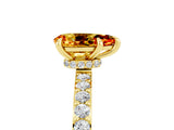 Yellow gold Pear Cut Citrine Solitaire Engagement Ring with Pavé Band and Four-Prong Setting_5