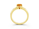 Yellow gold Pear Cut Citrine Solitaire Engagement Ring with Round Band and Four-Prong Setting_3