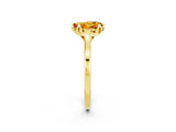 Yellow gold Pear Cut Citrine Solitaire Ring with Flower Prong Setting and Classic Band_14