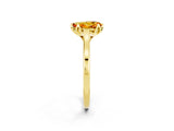 Yellow gold Pear Cut Citrine Solitaire Ring with Flower Prong Setting and Classic Band_38