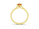 Yellow gold Pear Cut Citrine Solitaire Ring with Flower Prong Setting and Classic Band_39