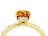 Yellow gold Pear Cut Citrine Solitaire Ring with Thin Band and Four-Prong Setting_16