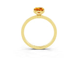 Yellow gold Pear Cut Citrine Solitaire Ring with Thin Band and Prong Setting_15