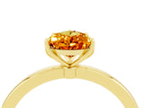Yellow gold Pear Cut Citrine Solitaire Ring with Thin Band and Prong Setting_16
