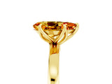 Yellow gold Pear Cut Citrine Solitaire Ring with Thin Band and Prong Setting_17