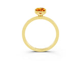Yellow gold Pear Cut Citrine Solitaire Ring with Thin Band and Prong Setting_27
