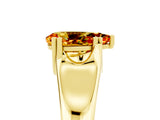 Yellow gold Pear Cut Citrine Solitaire Ring with Wide Band and Prong Setting_5