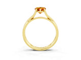 Yellow gold Pear Cut Citrine Solitaire Twist Band Prong Setting Ring_39