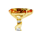 Yellow gold Pear Cut Citrine Solitaire Twisted Band with Round  Accents and Prong Setting_17