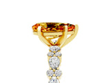 Yellow gold Pear Cut Citrine Solitaire with Side Stones, Pave Band, Four-Prong Setting_41
