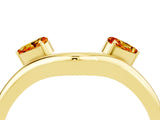 Yellow gold Pear Cut Citrine Two-Stone Open Band Ring with Prong Setting_10