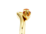 Yellow gold Pear Cut Citrine Two-Stone Open Band Ring with Prong Setting_11