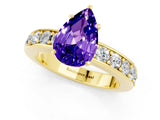 Yellow gold Pear Cut Cut Channel Set Diamond Engagement Ring with Four-Prong Setting_1