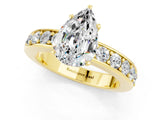 Yellow gold Pear Cut Cut Channel Set Diamond Engagement Ring with Four-Prong Setting_1