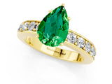 Yellow gold Pear Cut Cut Channel Set Diamond Engagement Ring with Four-Prong Setting_1