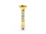 Yellow gold Pear Cut Cut Channel Set Diamond Engagement Ring with Four-Prong Setting_2