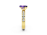 Yellow gold Pear Cut Cut Channel Set Diamond Engagement Ring with Four-Prong Setting_2