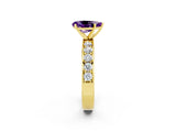 Yellow gold Pear Cut Cut Channel Set Diamond Engagement Ring with Four-Prong Setting_2