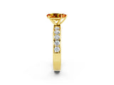 Yellow gold Pear Cut Cut Channel Set Diamond Engagement Ring with Four-Prong Setting_2