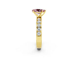 Yellow gold Pear Cut Cut Channel Set Diamond Engagement Ring with Four-Prong Setting_2