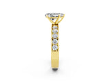 Yellow gold Pear Cut Cut Channel Set Diamond Engagement Ring with Four-Prong Setting_2