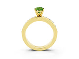 Yellow gold Pear Cut Cut Channel Set Diamond Engagement Ring with Four-Prong Setting_3