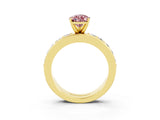 Yellow gold Pear Cut Cut Channel Set Diamond Engagement Ring with Four-Prong Setting_3