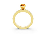 Yellow gold Pear Cut Cut Channel Set Diamond Engagement Ring with Four-Prong Setting_3