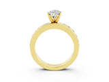 Yellow gold Pear Cut Cut Channel Set Diamond Engagement Ring with Four-Prong Setting_3