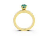 Yellow gold Pear Cut Cut Channel Set Diamond Engagement Ring with Four-Prong Setting_3