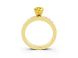 Yellow gold Pear Cut Cut Channel Set Diamond Engagement Ring with Four-Prong Setting_3